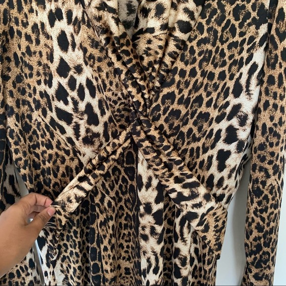 Joseph Ribkoff Leopard Print Cocktail Dress Sz 10 - Picture 3 of 12